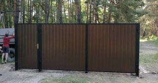 Купить распашные ворота из профнастила Вольск, цена от 2760 руб.